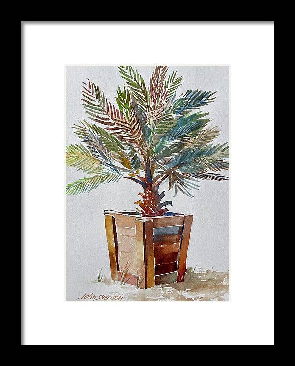 John Svenson Framed Print featuring the painting Palm Tree by John Svenson