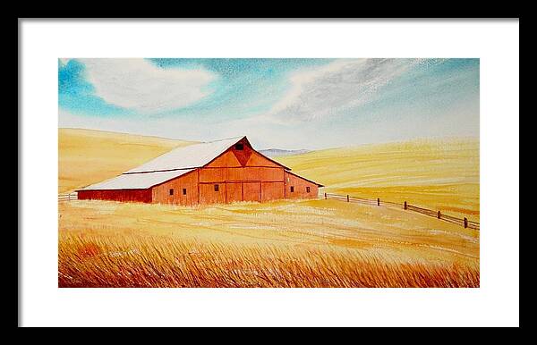 Wheat Framed Print featuring the painting Palouse Air by Leonard Heid