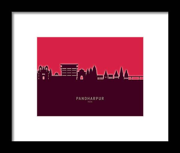 Pandharpur Framed Print featuring the digital art Pandharpur Skyline India #15 by Michael Tompsett