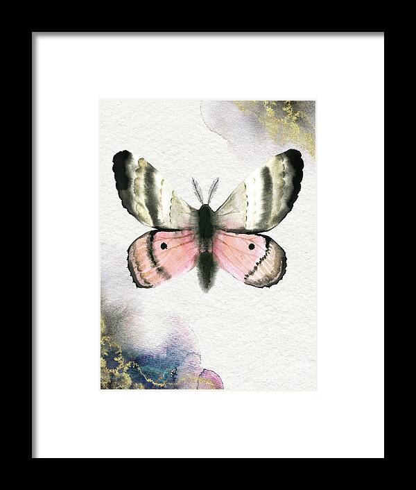 Pandora Moth Framed Print featuring the painting Pandora Moth by Garden Of Delights