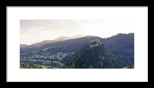 European Framed Print featuring the photograph Panorama of Hohenwerfen Castle by Vaclav Sonnek
