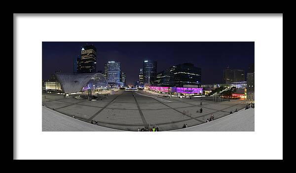 Panoramic Framed Print featuring the photograph Panorama of La Defense by by Ludovic Toinel