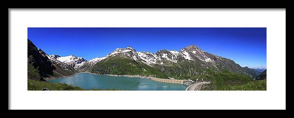 Vacation Framed Print featuring the photograph Panorama of Austrian dam Stausee Mooserboden by Vaclav Sonnek