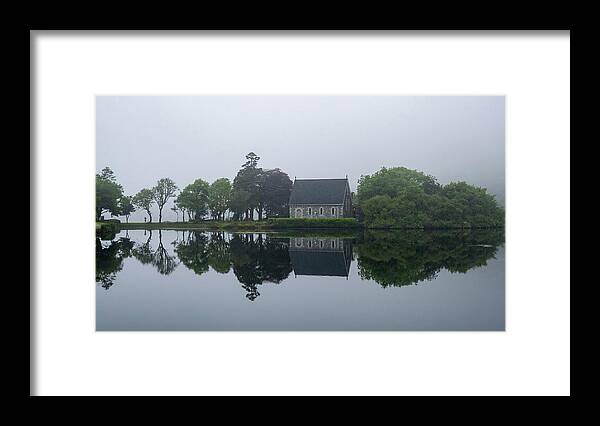 County Cork Framed Print featuring the photograph Panoramic St. Finbarr's Church oratory , Gougane Barra Ireland by Michalakis Ppalis