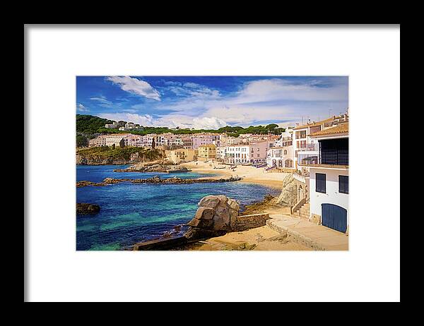 Catalonia Framed Print featuring the photograph Panoramic view of Calella of Palafrugell. by Jordi Carrio Jamila