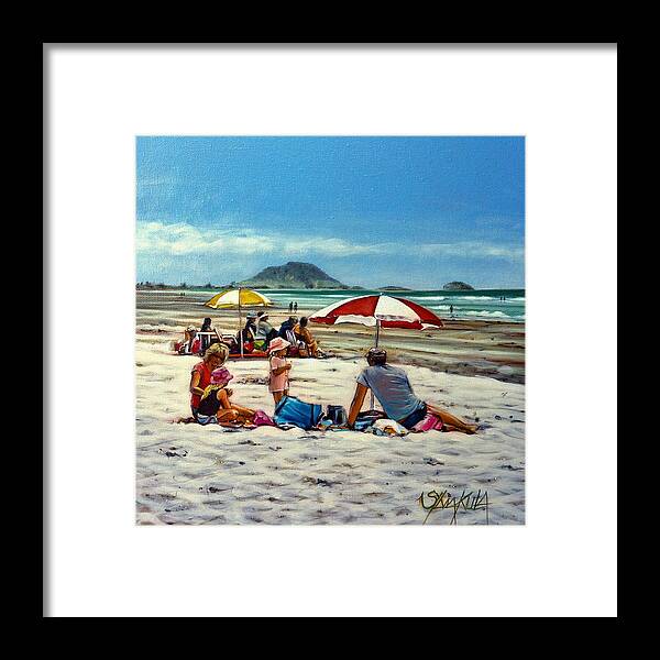 Papamoa Beach Framed Print featuring the painting Papamoa Beach 150309 by Sylvia Kula