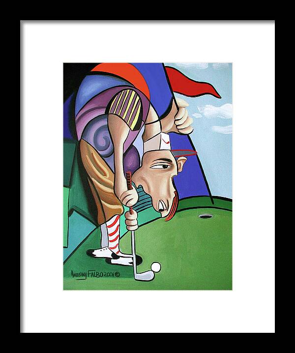 Par For The Course Framed Print featuring the painting Par For The Course by Anthony Falbo