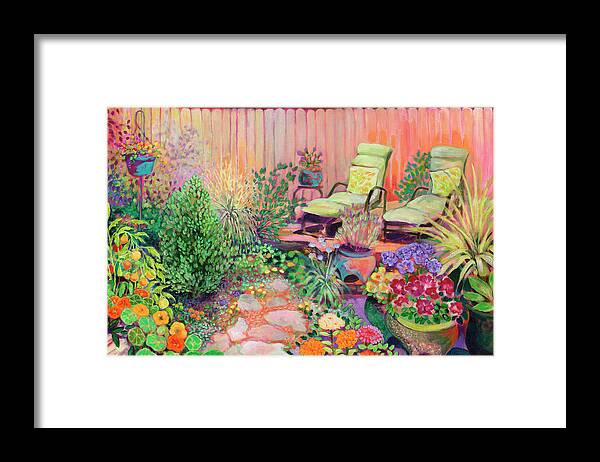 Garden Framed Print featuring the painting Paradise for Two by Jennifer Lommers