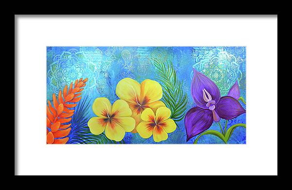 Magnolia Framed Print featuring the painting Paradise in Bloom II by Shadia Derbyshire