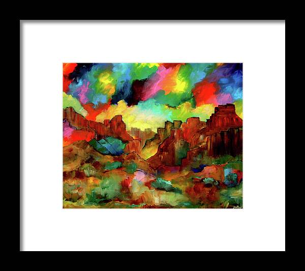 Landscape Framed Print featuring the painting Paradise Valley by Jim Stallings
