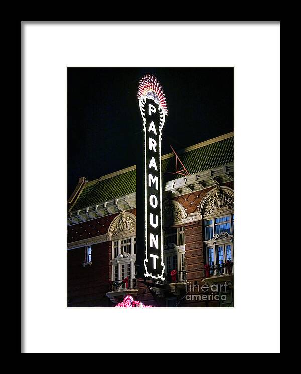 Austin Texas Framed Print featuring the photograph Paramount Theatre Vertical 1220 by Bee Creek Photography - Tod and Cynthia