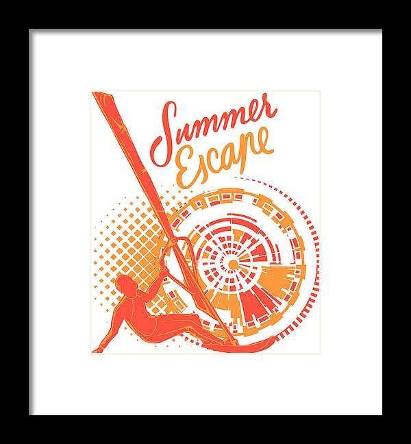 Beach Framed Print featuring the digital art Parasailor Summer Escape Parasailing by Jacob Zelazny