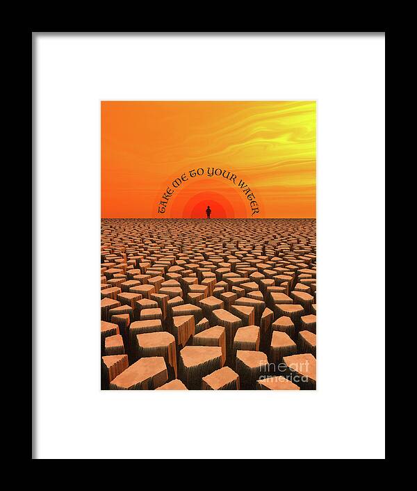 Water Framed Print featuring the digital art Parched Desert by Phil Perkins