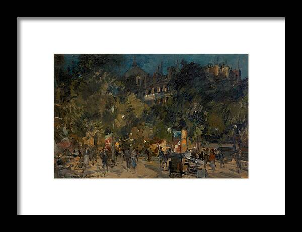 Korovin Framed Print featuring the painting Paris by Night 1925 by MotionAge Designs