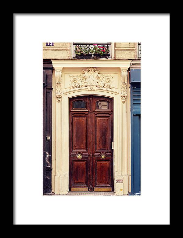 Paris Framed Print featuring the photograph Paris Doors - Harvest Basket by Melanie Alexandra Price