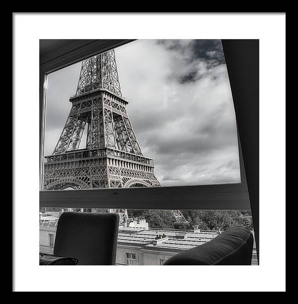 Building Framed Print featuring the photograph Paris Eiffel View by Portia Olaughlin