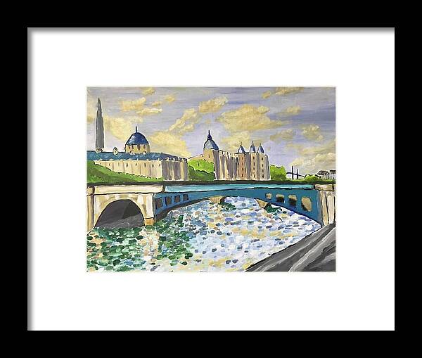  Framed Print featuring the painting Paris Twilight by John Macarthur