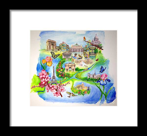Paris Framed Print featuring the painting Parisian Spring by Michelle Bien