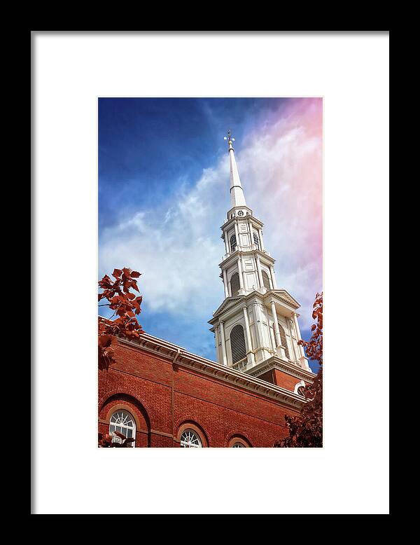 Boston Framed Print featuring the photograph Park Street Church Steeple Boston Massachusetts by Carol Japp
