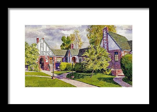  Framed Print featuring the painting Park View Bungalows by Tyler Ryder