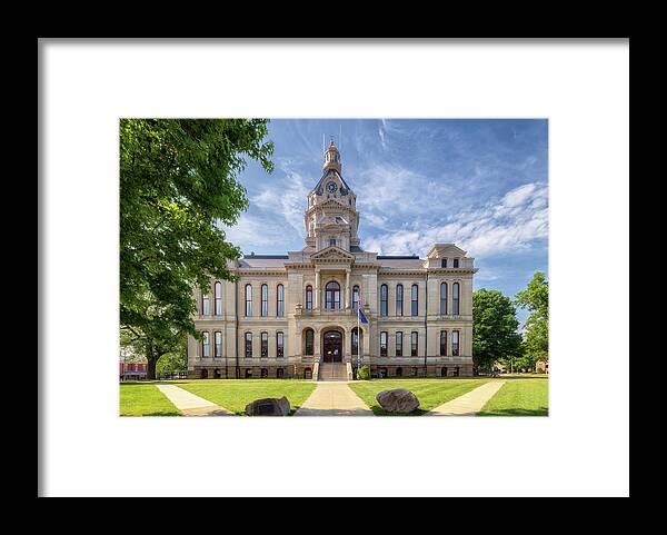 Parke County Courthouse Framed Print featuring the photograph Parke County Courthouse - Rockville, Indiana by Susan Rissi Tregoning