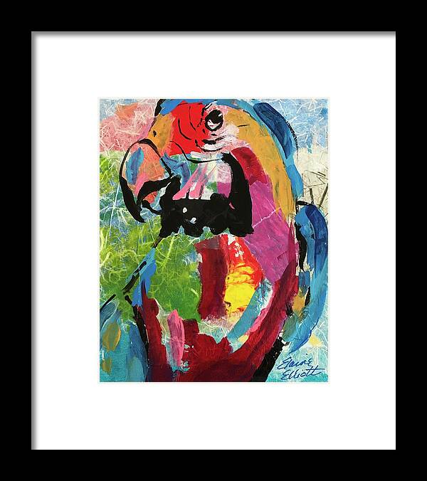 Mexico Macaws Framed Print featuring the painting Parrot Portrait by Elaine Elliott
