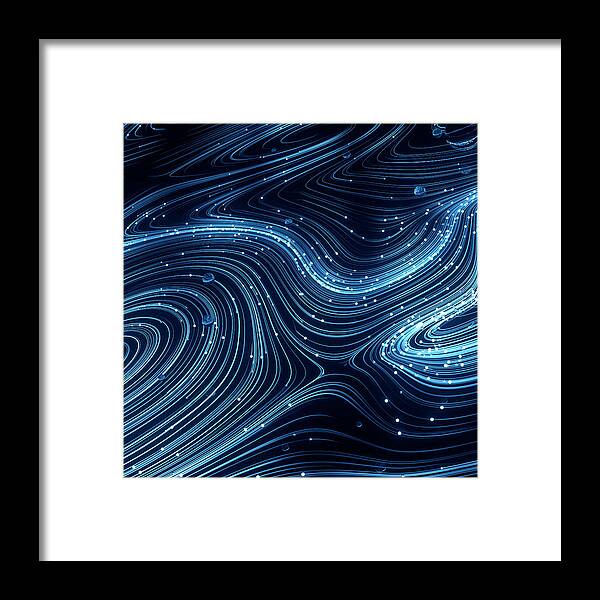 Internet Framed Print featuring the photograph Particle connection network by Andriy Onufriyenko