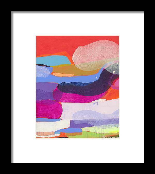 Abstract Framed Print featuring the painting Party Boat by Claire Desjardins