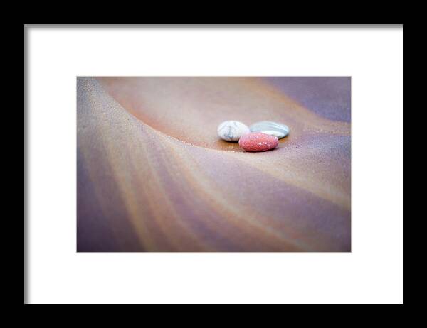Abstract Framed Print featuring the photograph Pastel Pebbles by Anita Nicholson
