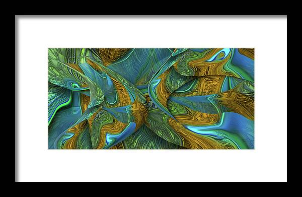 Fantasy Landscapes Art Painted Virtually Digital Creations Abstractions Framed Print featuring the digital art Pastilha Elastica Redux by Steve Sperry
