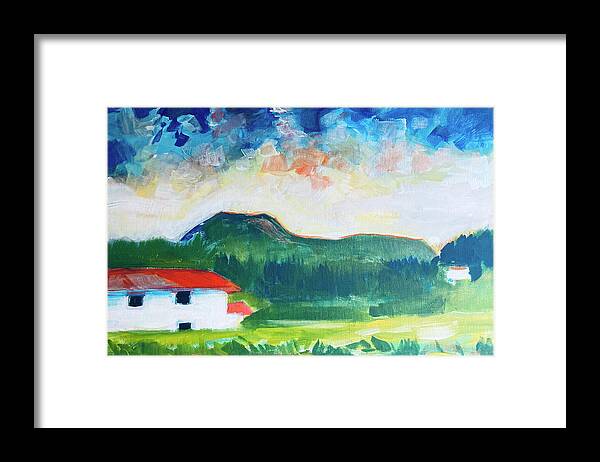Sky Framed Print featuring the painting Pasture Land, Ecuador by Suzanne Giuriati Cerny