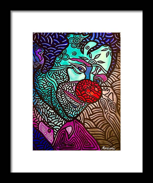 Patchadams Framed Print featuring the painting Patch 1 by Marconi Calindas