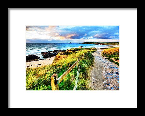 Path To The Sea Framed Print featuring the photograph Path To The Sea, Gwithian, Cornwall by Paul Thompson