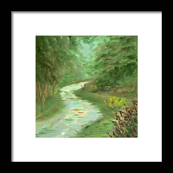 Path Framed Print featuring the painting Path to Serenity by Juliette Becker