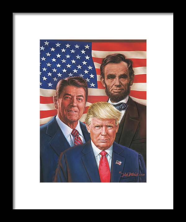 Portraits Framed Print featuring the painting Great American Patriots by Dick Bobnick
