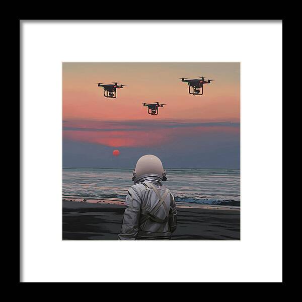Astronaut Framed Print featuring the painting Patrol by Scott Listfield