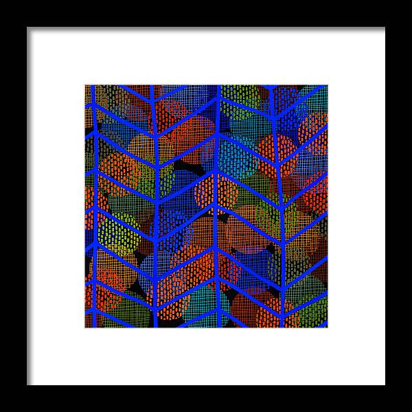 Pattern Framed Print featuring the digital art Patterned Circles by Bonnie Bruno