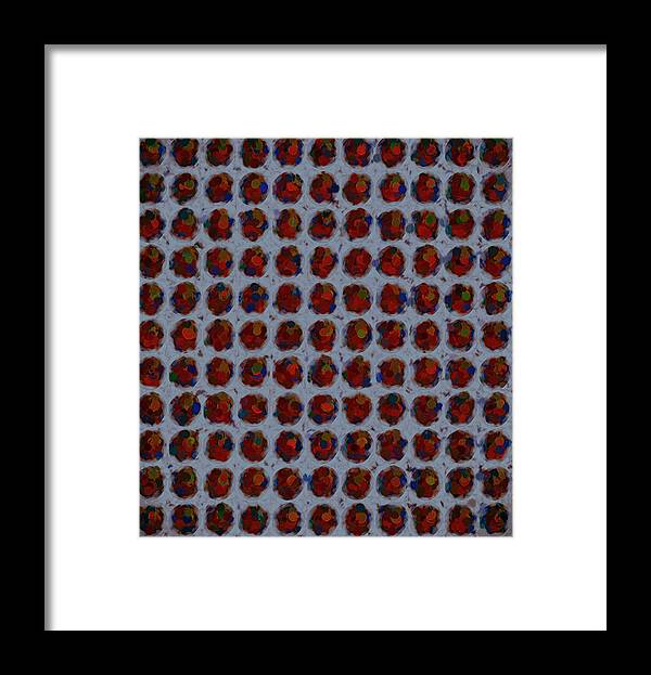 Patterns Framed Print featuring the digital art Patterned Red by Cathy Anderson