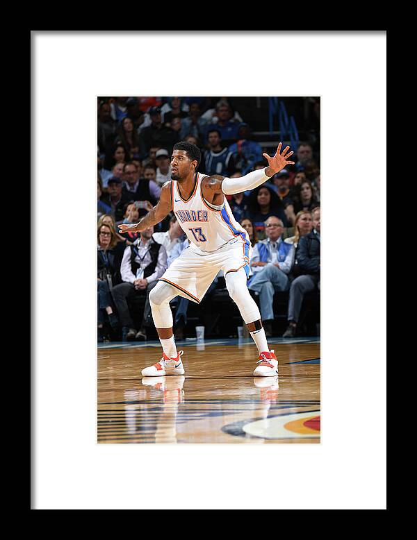 Nba Pro Basketball Framed Print featuring the photograph Paul George by Andrew D. Bernstein