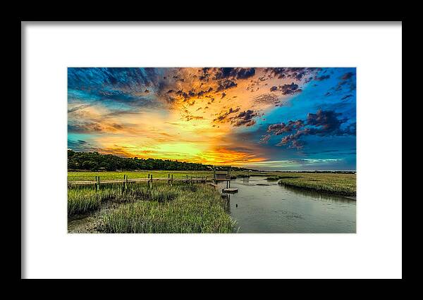 Pawley's Island Framed Print featuring the photograph Pawley's Island Marsh At Sunset by Mountain Dreams