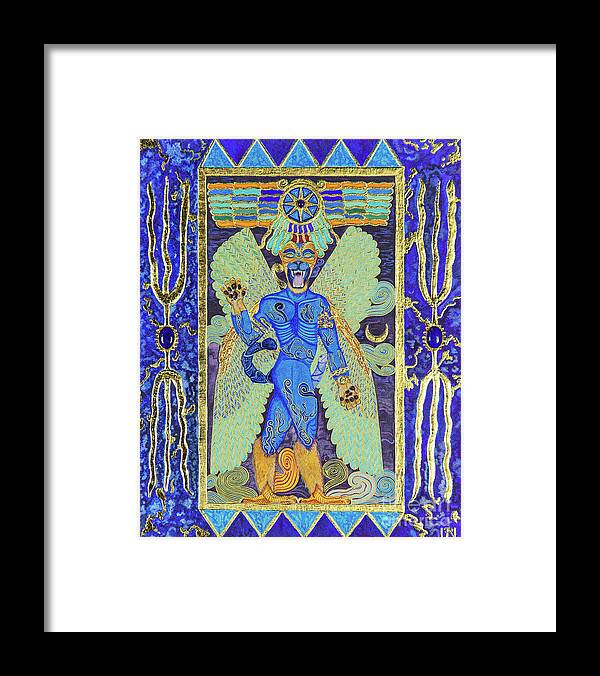 Babylon Framed Print featuring the mixed media Pazuzu the Divine Exorcist by Ptahmassu Nofra-Uaa