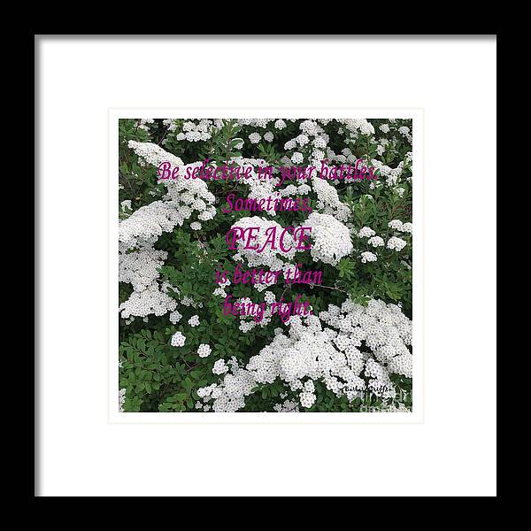 Peace Framed Print featuring the photograph Peace by Barbara A Griffin