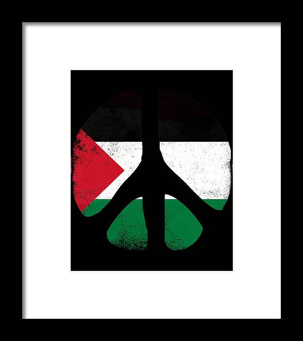 Palestine Framed Print featuring the digital art Peace For Palestine by Flippin Sweet Gear