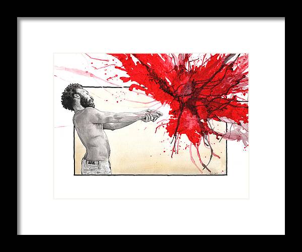 Donald Glover Framed Print featuring the painting Peace Through Justice by Tiffany DiGiacomo