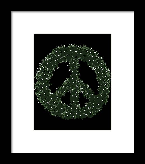 Christmas 2023 Framed Print featuring the digital art Peace Wreath by Flippin Sweet Gear