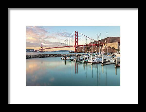 Golden Gate Bridge Framed Print featuring the photograph Peaceful Morning by Jonathan Nguyen