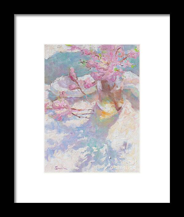 French Impressionism Framed Print featuring the painting Peach Blossoms by Srishti Wilhelm