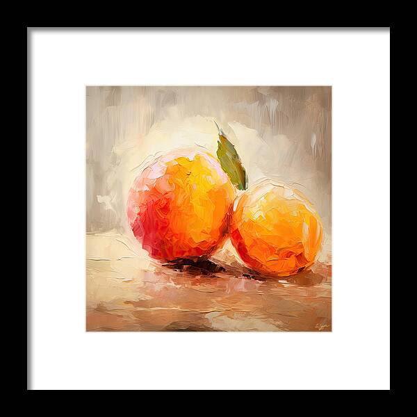 Pear Painting Framed Print featuring the digital art Peach Color Paintings by Lourry Legarde