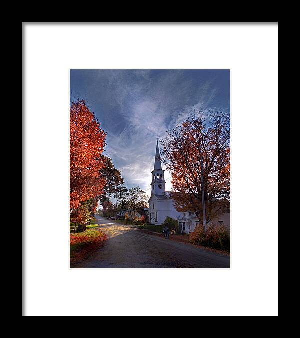 Peacham Vermont Framed Print featuring the photograph Peacham Vermont Congregational Church by Nancy Griswold