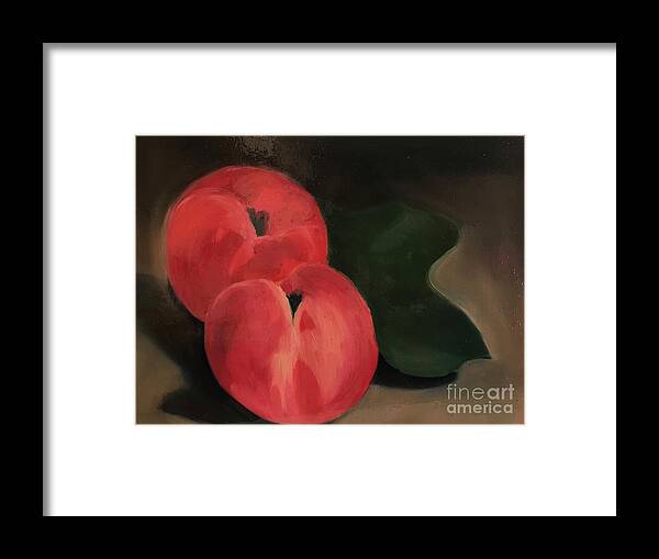 Original Art Work Framed Print featuring the painting Peaches by Theresa Honeycheck